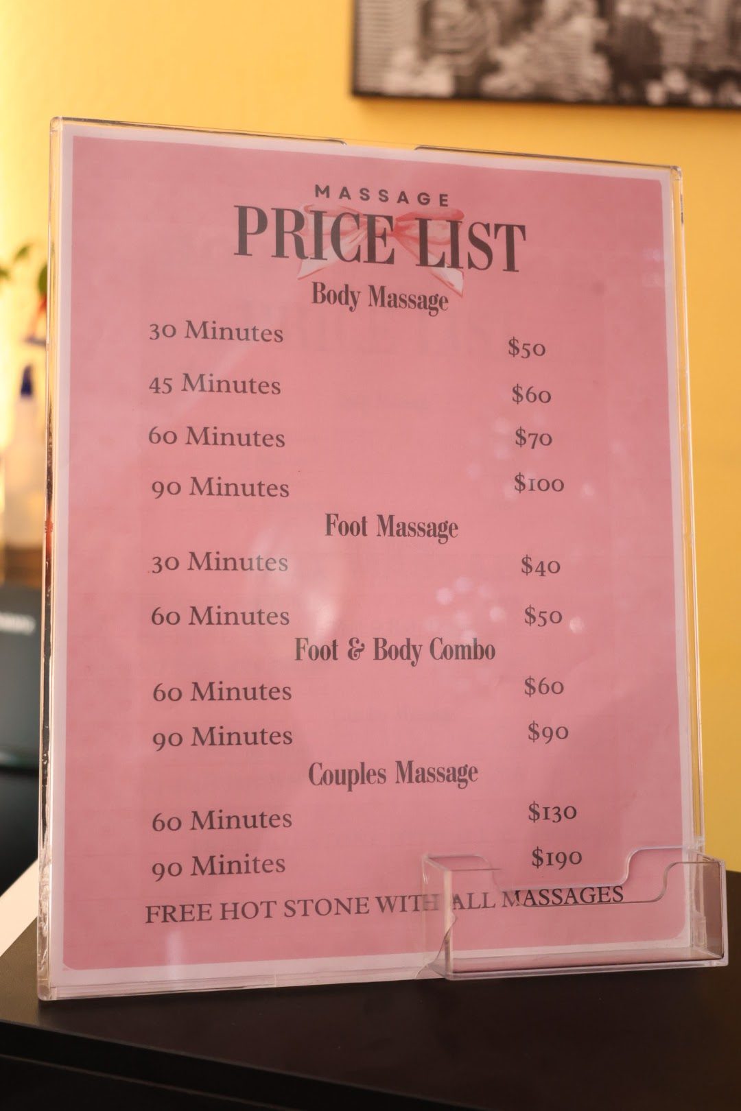 Eastern F&B Massage environment