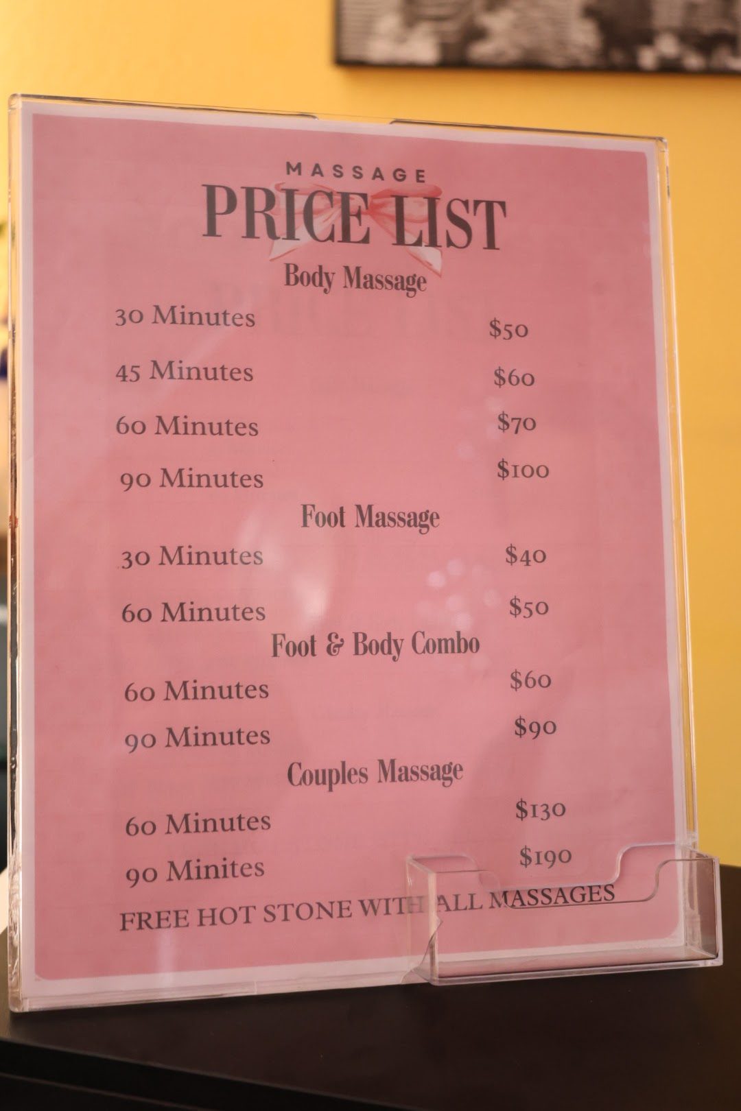 Eastern F&B Massage environment